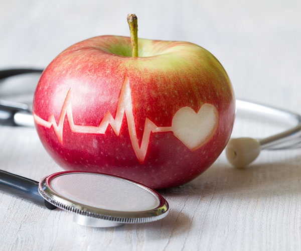Apple with heartbeat pattern