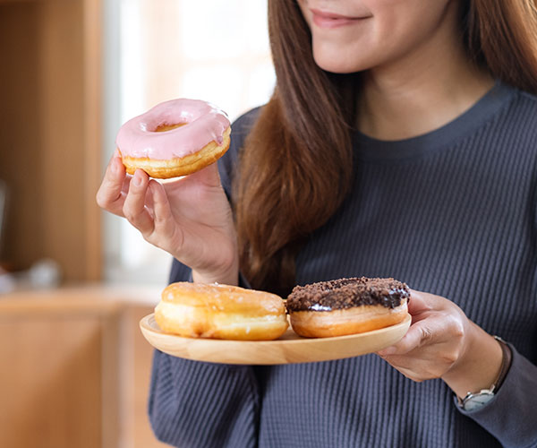 Woman craving donuts