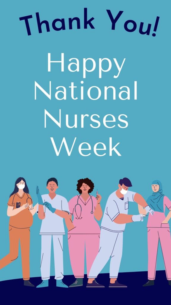 Blue Illustrated National Nurses Day Instagram Story