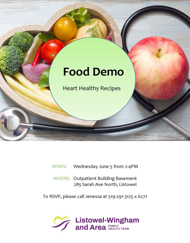 Heart Health Series Poster Listowel food demo only