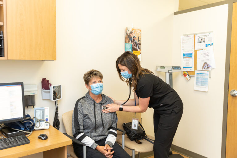 Nurse with patient